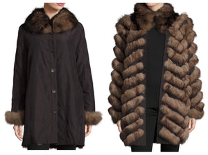Brown Reversible Fur Coat