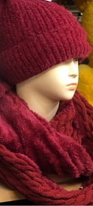 Wine Hat with Infinity Scarf set