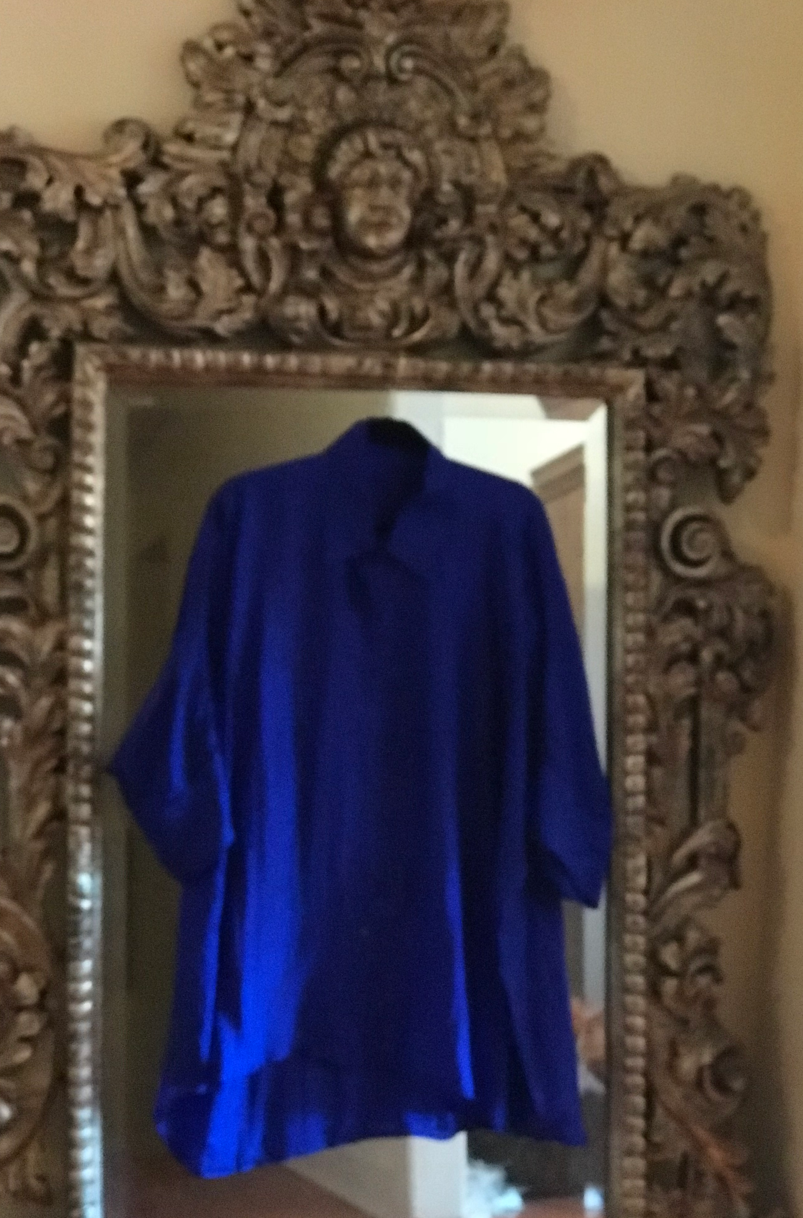 Royal Blue Silk Blouse