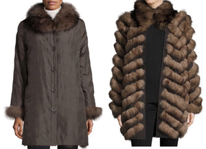 Brown Reversible Fur Coat