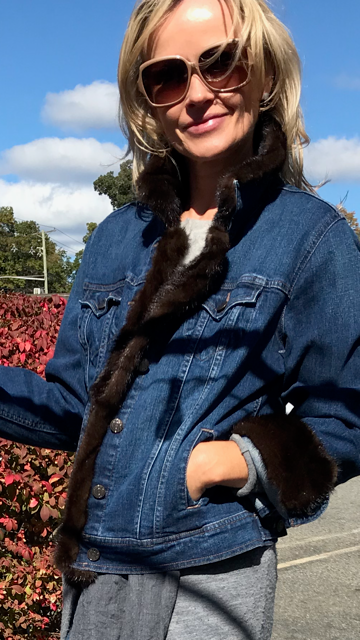 Fur trimmed 2025 jean jacket