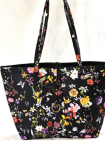 Reversible Black Floral Bag