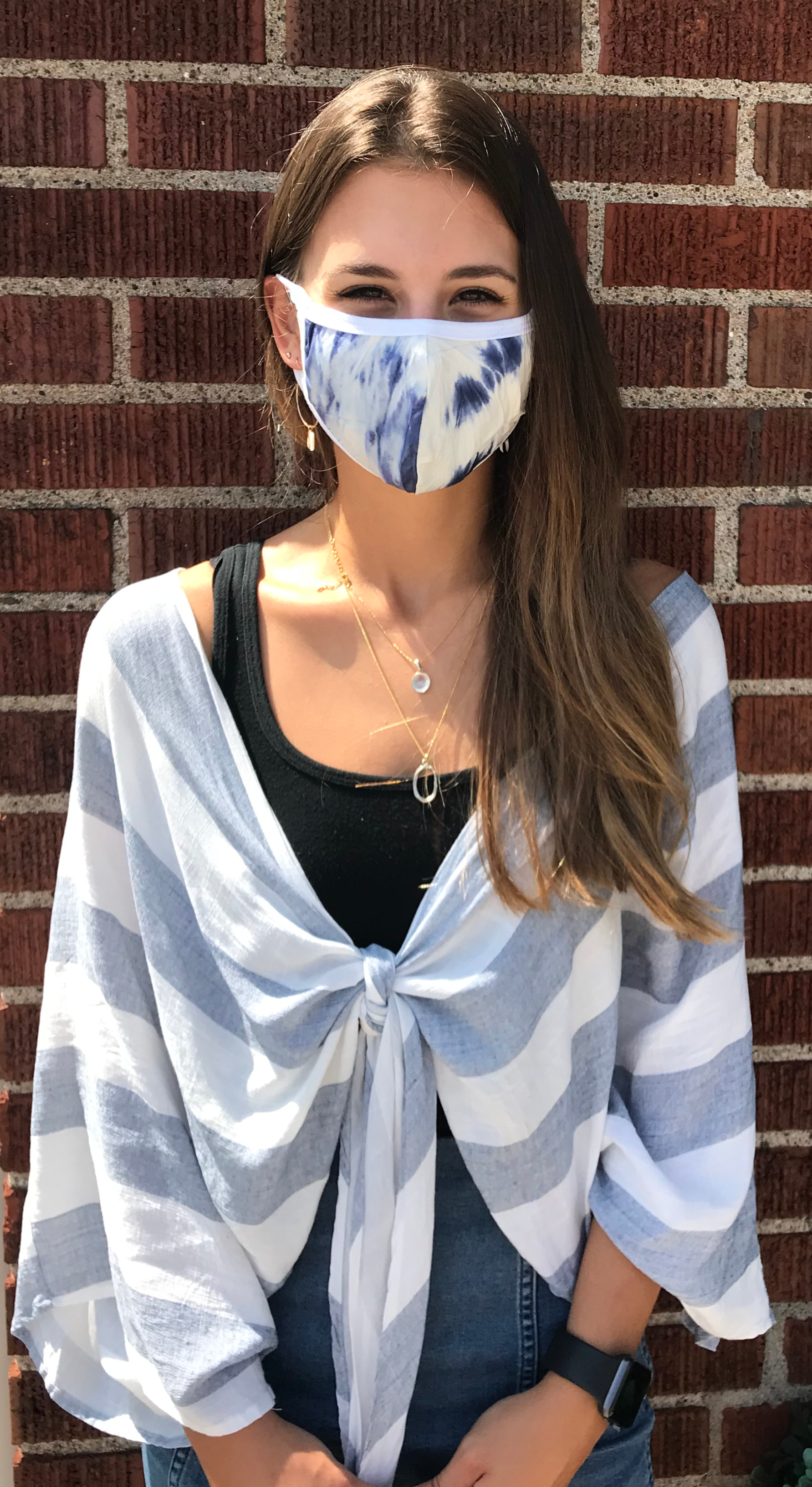 Blue Tie-Dye Mask