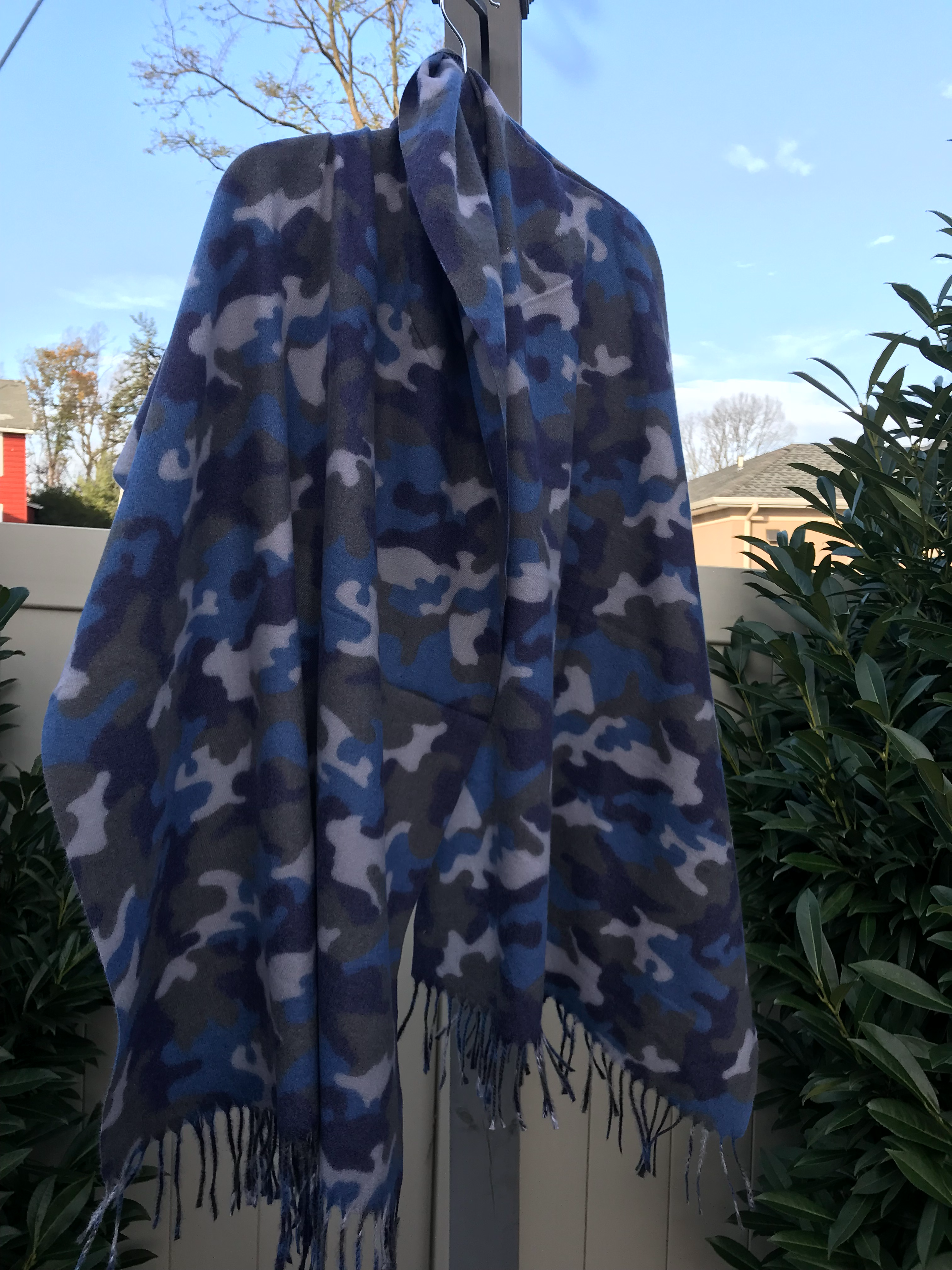 Blue Camouflage Shawl